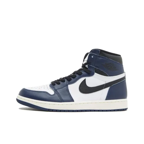 Jordan Air Jordan 1 Винтажные баскетбольные кроссовки High Топ Сине-белый Мужские