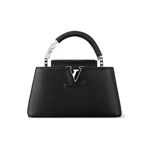 LOUIS VUITTON Capucines Овчина Kapusin Сумка через плечо Тоут Сумка на одно плечо Мини Женская Черная