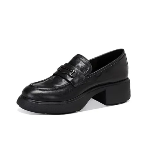 JESSICA SOPHIA JK Кожаные туфли Лоферы 4CM Женские Черный