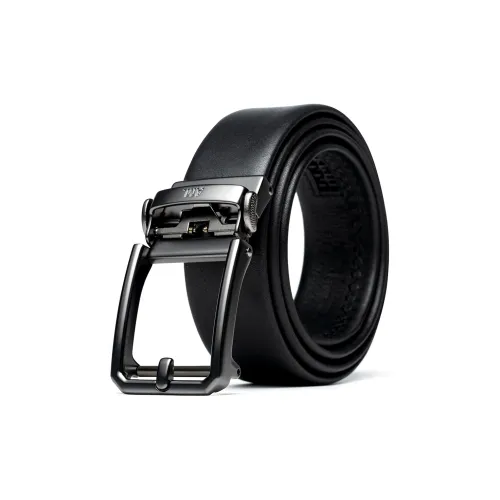 Anthony Miles Высокое качество Цинковый сплав Автоматическая застежка Ремешки из коровьей кожи Лицевой Мужской Черный 3,5 см