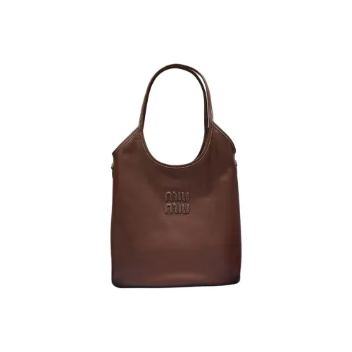 MIU MIU Кожа Тоут Сумка Сумка для покупок Женская сумка цвет бриарвуда