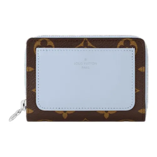 LOUIS VUITTON Монограмма Холст Кошелек Женские Выстиранный Синий