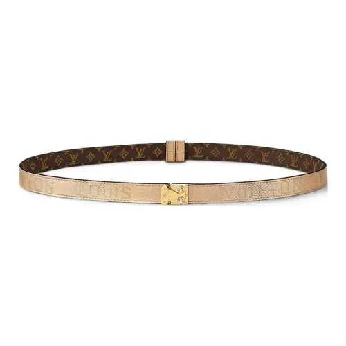 LOUIS VUITTON Тисненый дизайн кожаные ремни женские коричневый ширина 2 см