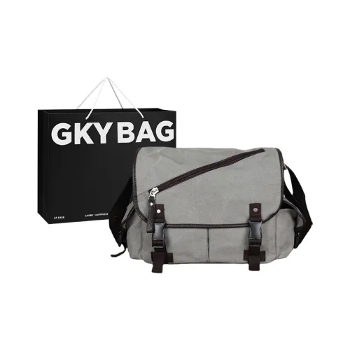 GKY Холст Большая Емкость Сумка через плечо Мужская Дымчатый Серый