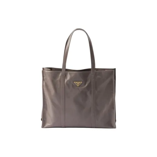 PRADA Кожа Тоут Сумка Сумка для покупок Сумка Большая Женская Олово Gallium