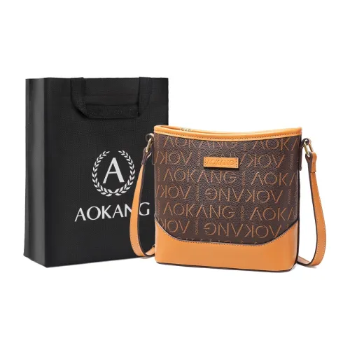 AOKANG PVC ведрообразная сумка сумка через плечо мини женская какао-кофейный