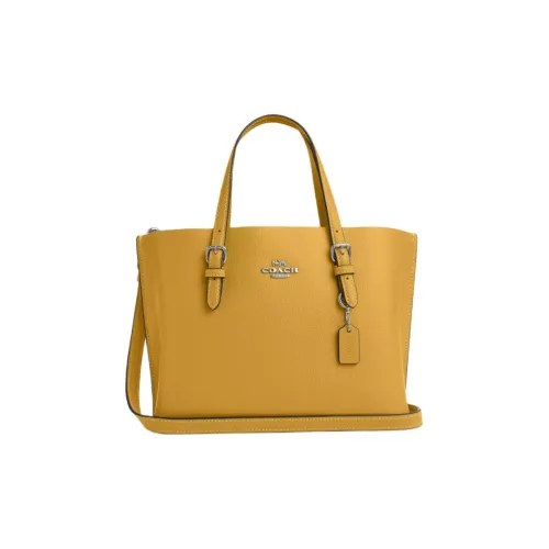 COACH Mollie Двойная сторона кожаная сумка-тоут сумка для покупок сумка через плечо сумка для женщин золотая