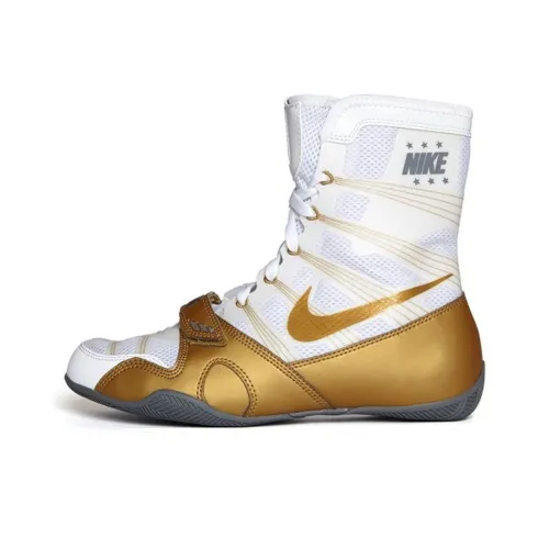 Nike HyperKO Slip-resistant Abrasion-resistant High Top Training Shoes Unisex White Gold