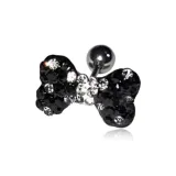 Черные серьги-гвоздики с полным ромбом и арочным дизайном