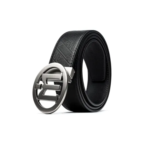 Anthony Miles Ремни из цинкового сплава с тисненым узором кожа коровы мужские черные 3,4 см