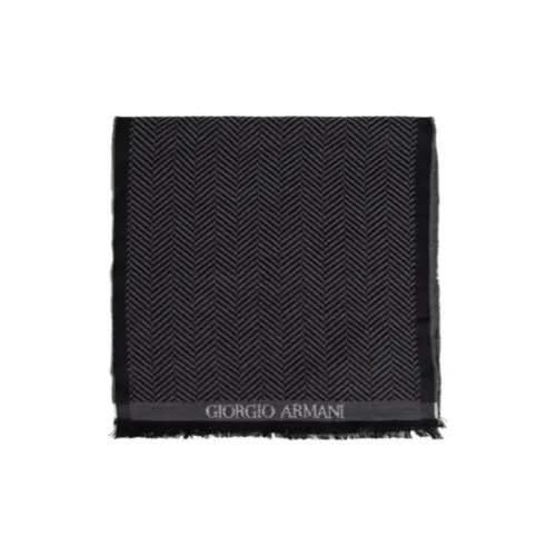 GIORGIO ARMANI Шерсть Трикотаж Шарфы Мужской Черный