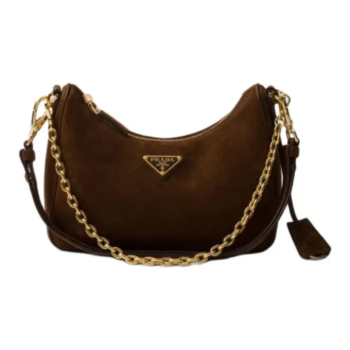 PRADA RE Edition Замшевая сумка через плечо Мини Женский Какао-коричневый