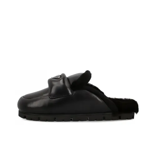 PRADA Треугольник Резиновая подошва Домашние тапочки Женские Черный