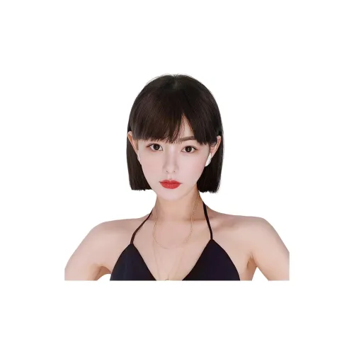 LOUIS FERRE LUIGI Комикс One Cut Женская парик Корейский стиль Бangs Короткие Прямые волосы