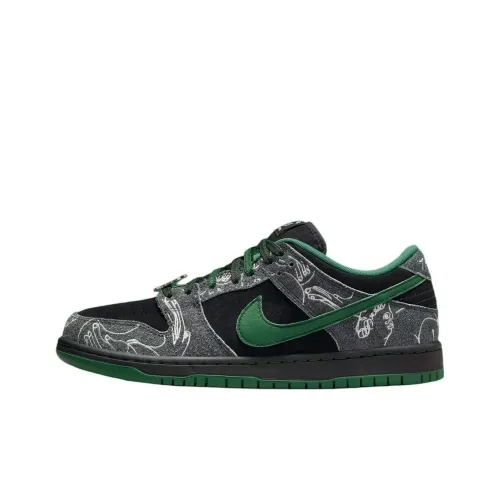 There Skateboards x Nike Dunk SB Low Топ Кроссовки для скейтбординга Унисекс Черный Зеленый