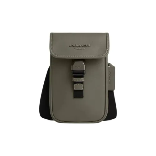 COACH Гладкая Телячья Кожа Сумка через плечо Мужская Армейский Зеленый