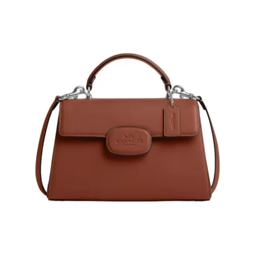 COACH Eliza Утонченная Телячья Кожа Сумка через плечо Сумка Женская Сандаловое дерево