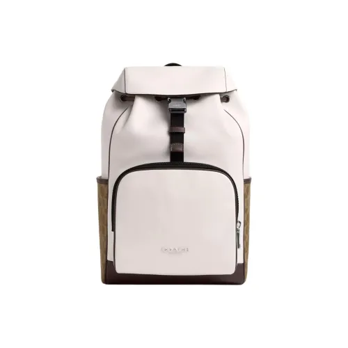 COACH Гладкая телячья кожа рюкзак средний мужской мел