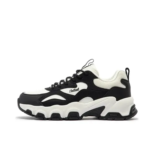 361° Zhuzhu 2 Deer 2 Увеличение Высоты Низкий Топ Кроссовки с Толстой Подошвой Женские Черный Белый