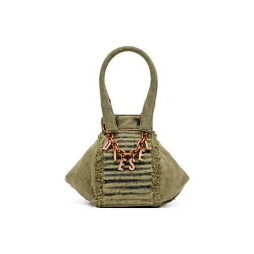 DIESEL Хлопок с коровьей кожей через плечо сумка сумка маленькая женская армейский зеленый