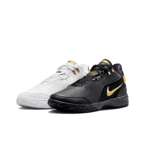Nike LeBron NXXT Gen Low Топ Баскетбольные кроссовки Мужской Черный Белый Золото