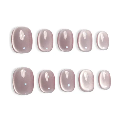 Goodbye Day Розовый Bulb Кошачий глаз Pure Ручной Короткий Claws Осветляющий False Nail Короткий Квадрат And Круглый Coquette 14mm