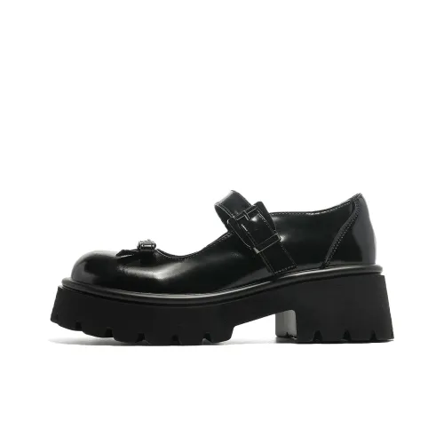 Earl Cat Грубый каблук Туфли Мэри Джейн Женские