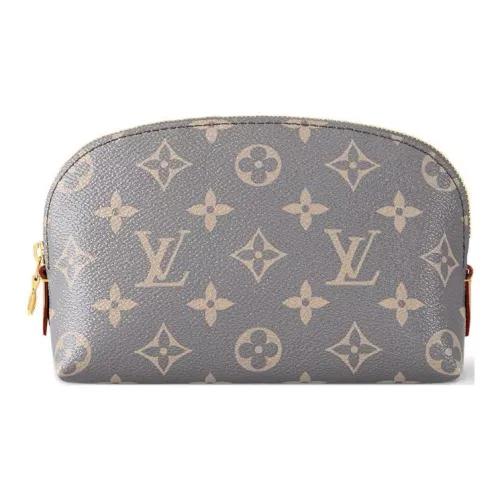 LOUIS VUITTON Холст Купольная Сумка Клатч Косметичка Маленькая Женская Синие Серые