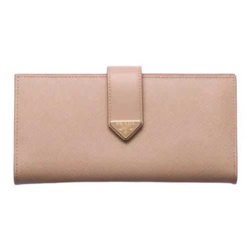 PRADA Saffiano Smooth Leather Wallet Large Women's Pink
