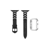 Черный керамический корпус с черным ремнем + чехол для ПК с половинной оболочкой, украшенный ромбовидными заклепками