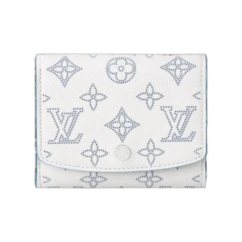 LOUIS VUITTON Перфорированный Mahina кожа кошелек Женский Белый и Синий