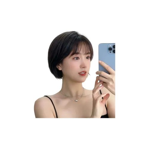 LOUIS FERRE LUIGI Ухо-направленный Короткий Bobo Женская Перука Полная Голова и Полный Топ Комплект Короткие Прямые Волосы