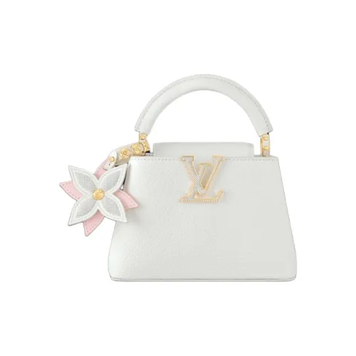 LOUIS VUITTON Capucines Taurillon Коровья кожа Kapusin Через плечо Тоут Сумка Over Одно плечо Мини Women's White