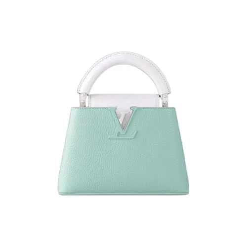 LOUIS VUITTON Capucines Гладкая коровья кожа Kapusin Сумка через плечо Тоут Сумка на одно плечо Мини Женская Зеленая