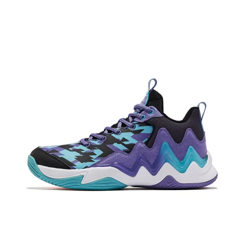 QIAODAN Амортизация устойчивость к истиранию термический низкий топ баскетбольные кроссовки мужские черные фиолетовые