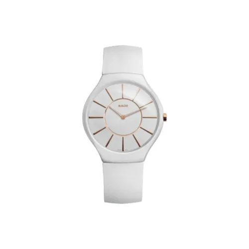 RADO Realme Collection Кварцевый механизм Женские часы 39 мм Белый циферблат Керамика Чехол для часов Резиновый ремешок