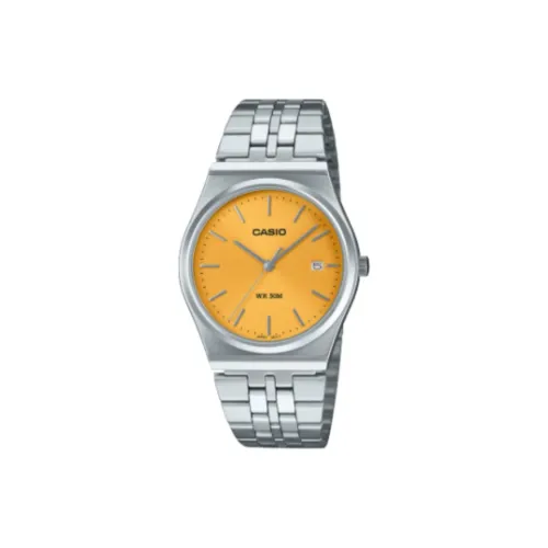CASIO Кварцевый механизм нержавеющая сталь ремешок мужские часы желтый циферблат