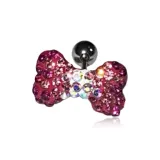 Розовый полный ромб, бабочка, арочный ухо, кость, серьга-гвоздик