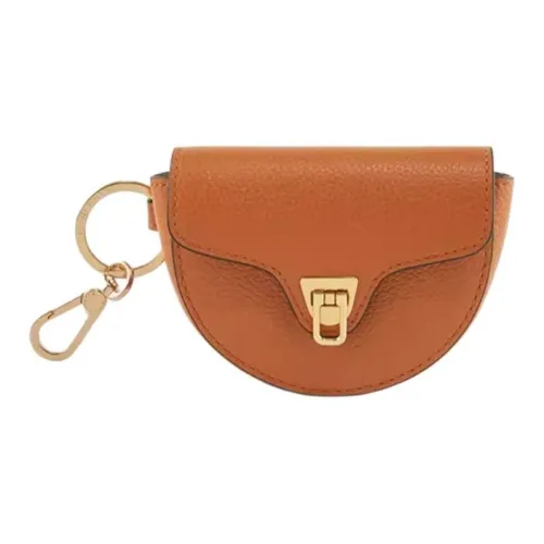 COCCINELLE Кошелек из коровьей кожи Mini для монет Женский Каштановый