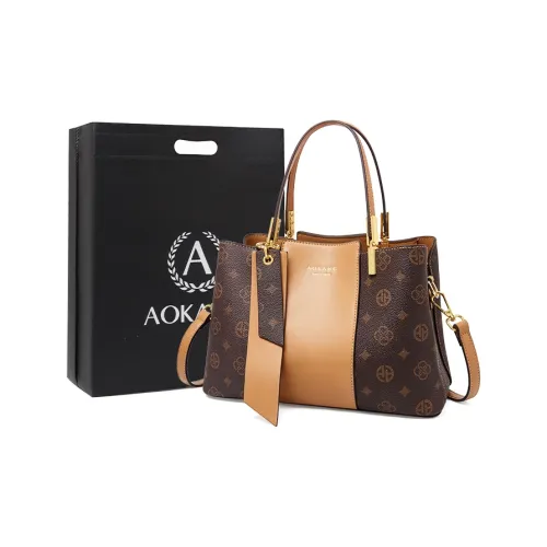 AOKANG PVC Тоут Сумка Сумка через плечо Сумка на плечо Сумка среднего размера Женская Кофейная Экрю