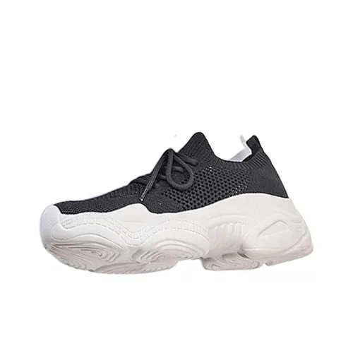 YGK Low Top Черные Женские Толстоподошвенные Кроссовки