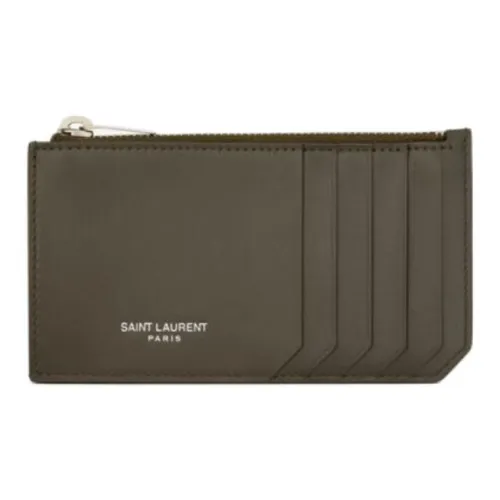 SAINT LAURENT Париж Телячья кожа Держатель для карт Мужской Светлый цвет мускуса