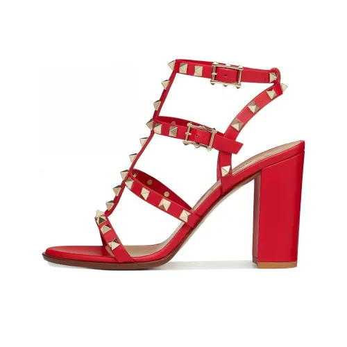 Valentino Rockstud Стильные Сандалии Женские Красные