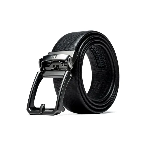 Anthony Miles Высокое качество Автоматическая застежка Ремни из коровьей кожи Мужской Черный 3,5 см
