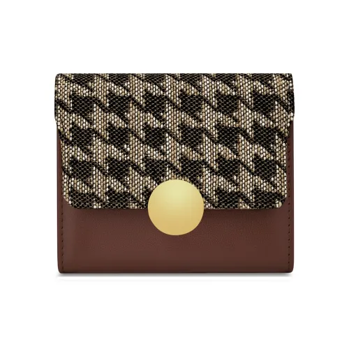 WilliamPOLO Коровья кожа с тканью длинный укороченный кошелек многофункциональный кошелек для монет обычный женский кофе