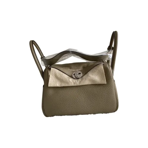 HERMES Lindy Кожа Taurillon Clemence Сумка Сумка через плечо Сумка через плечо Женская 8Q Бежевый Marfa Бежевый