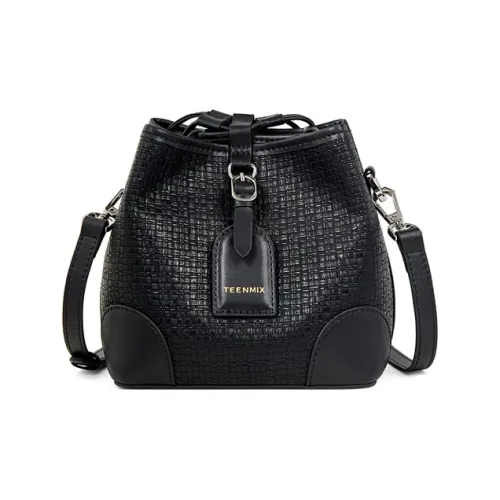 teenmix Коровья кожа с синтетической кожей сумка через плечо сумка на плечо женская черный молочный белый космический серебристый