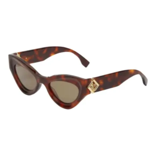 FENDI Ацетат Кошачий глаз Солнцезащитные очки Женские Черепаховый