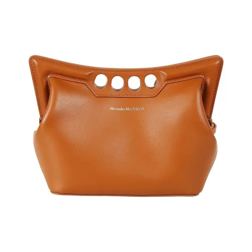 Alexander McQueen PEAK Кожаный Клатч Сумка через плечо Сумка Mini Женская Карамельно-коричневый