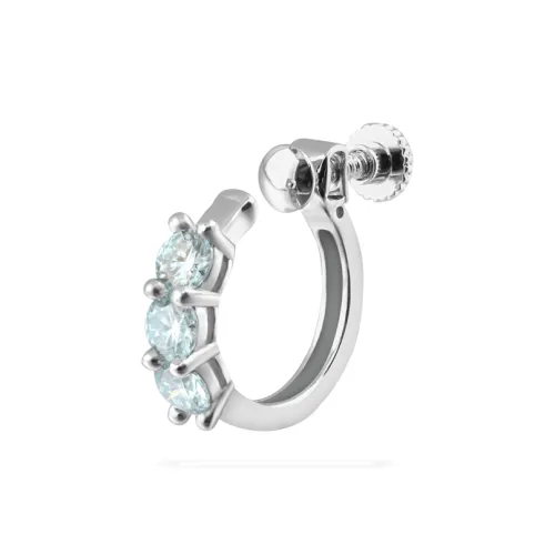 WIC Муассанит Нижняя заколка Серьги On Unisex